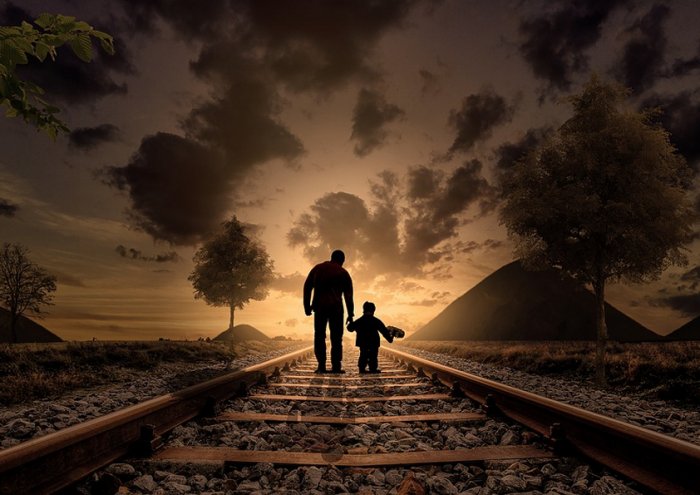 Father And Son Walking Love Child Joy Childhood 